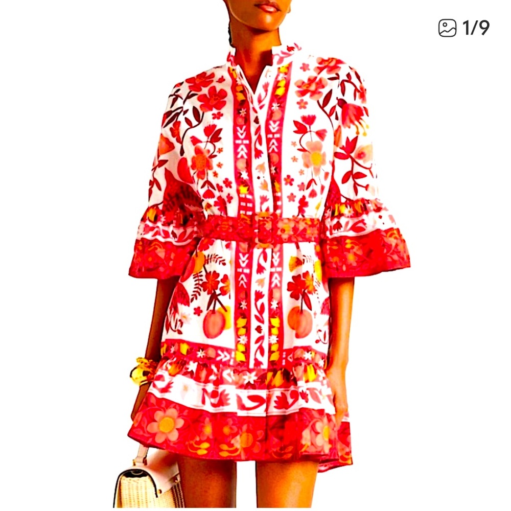 FARM RIO “Romantic Orchard” mini dress